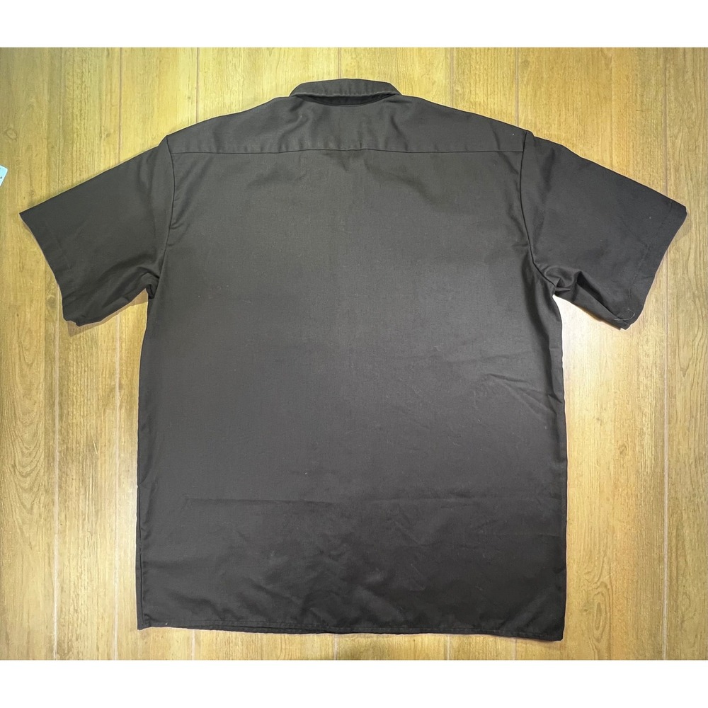 Dickies XLT Black Short Sleeve Work Shirt Drink Local Barrel Patch Mens - Picture 2 of 7